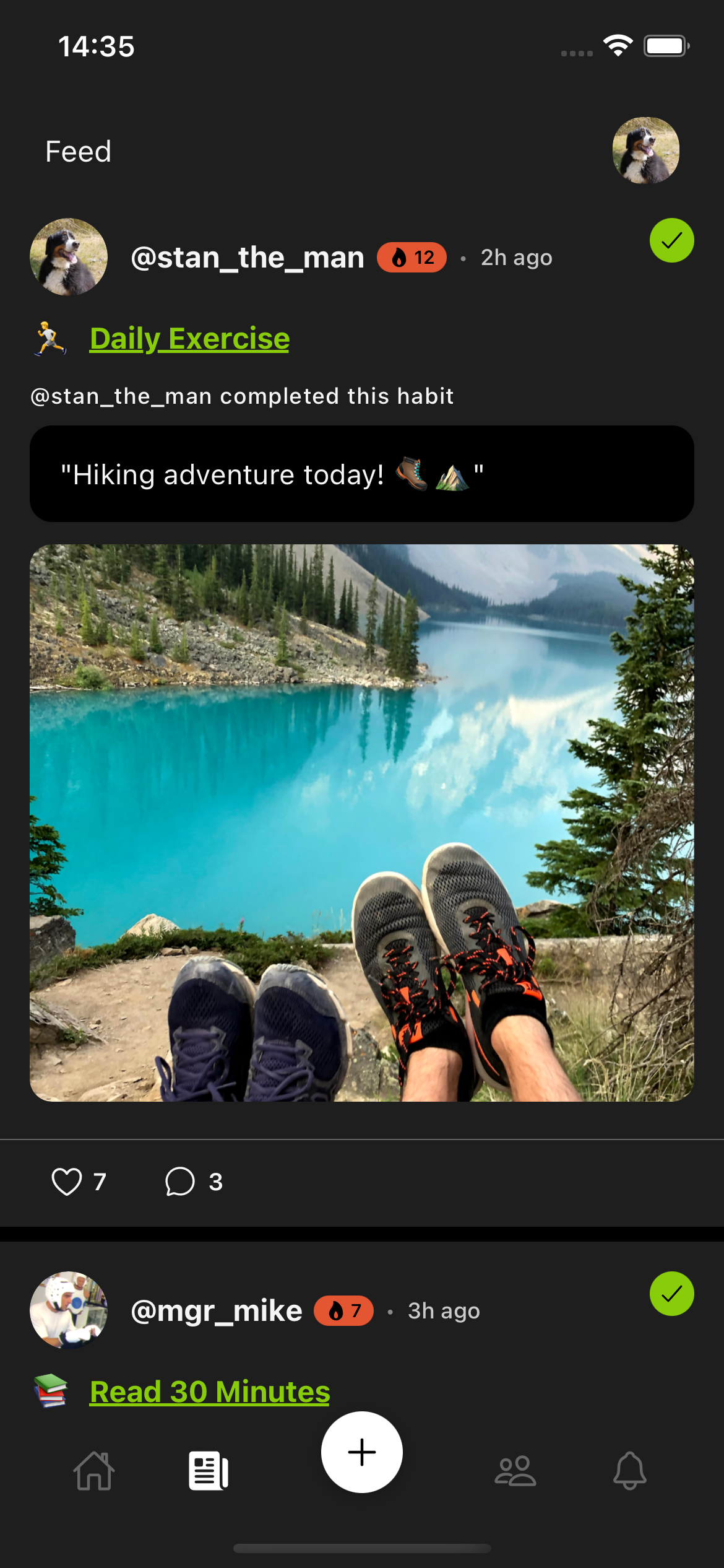 Habit Buddy Feed Screen