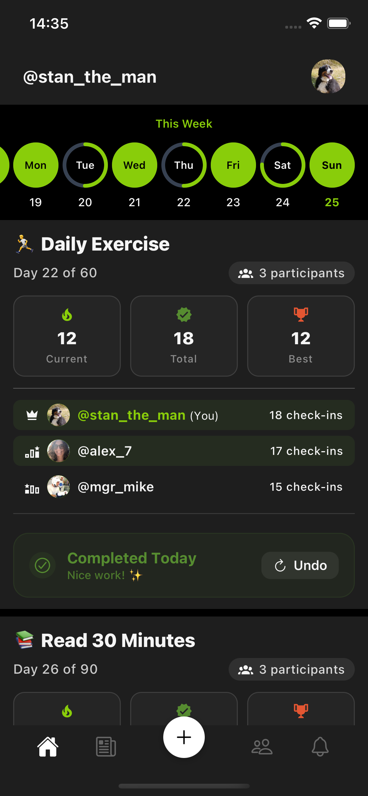 Habit Buddy Home Screen
